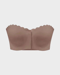 Strapless Front Closure Leopard Print Bra