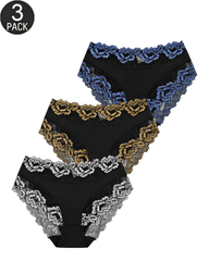 3-Pack/5-Pack Sexy Floral Lace Mid-Rise Panties