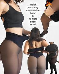 Compression Straps Single-seam Shaping Fleece-lined Leggings