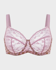 Plus Size Sexy Leopard Heart Lace Push-Up Bra