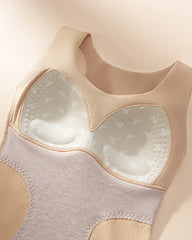 Silk Patch Fleece-Lined Fixed Cups Wire-Free Comfortable Warm Vest