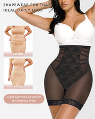 High Waist Tummy Control Lace Butt Lifting Shapewear Shorts
