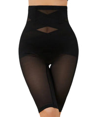 Women's Double Cross Mesh Seamless High Waist Tummy Lifting Buttocks Shaping Tights