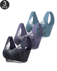 3-Pack Plus Size Seamless Comfort Lace Bras