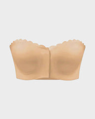 Strapless Front Closure Leopard Print Bra