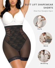 High Waist Tummy Control Lace Butt Lifting Shapewear Shorts