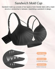 Women's Underwire Deep V Seamless Comfort Lifting Bra