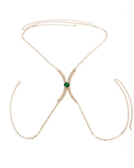 Fashionable Full-diamond Chest Chain/Body Chain