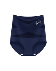 High Waist Tummy Control Breathable Mesh Cross Seamless Hip Lifting Briefs