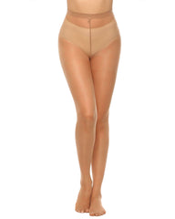2-Pack 20D High-Waisted Sheer Silky Nylon Pantyhose