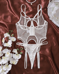 Sexy Hollow Out See-Through Fishnet Lingerie Set