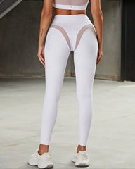Sexy Mesh High-elasticity Nude-feel Hip-lifting Quick-drying Breathable Tight-fitting Fitness Yoga Pants