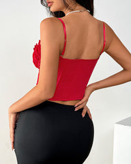 Sexy Sheer Mesh Lace Patchwork Boning Spaghetti Straps Corset Top