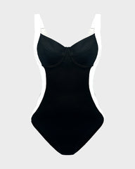 Deep V Lace-Up Back Sculpting Swimsuit