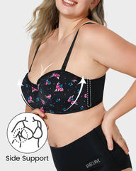 Lace Trim Molded Cup Underwire Bra with Removable Straps