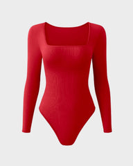 Sexy Square Neck Long Sleeve Bodysuits
