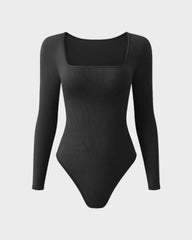Sexy Square Neck Long Sleeve Bodysuits