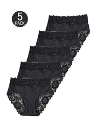 5-Pack Sexy Floral Lace High Elasticity Breathable Briefs