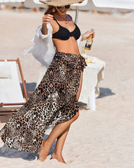 Side Tie Midi Sarong Long Sheer Cover Ups