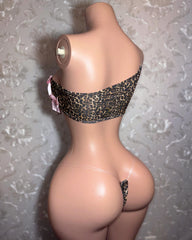3D Bow-decorated Sexy Strapless Bra and Thong Lingerie Set