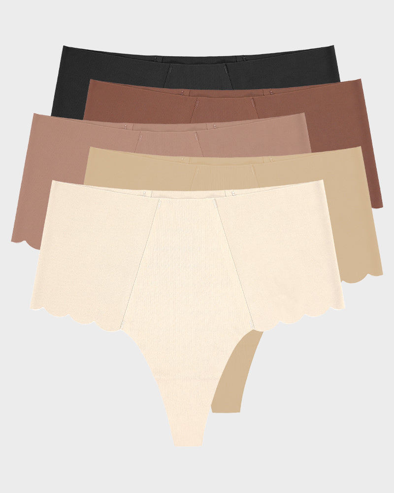 High-Rise Seamless Thong Panty (5 Pack)