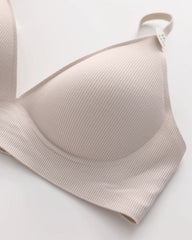 Deep V Seamless Letter Thin Straps Wire-Free Comfort Bra