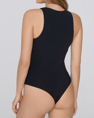 Round Neck Seamless with Bra Cups Tight-fitting Stretch Bodysuit