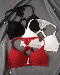 Women's Sexy Front-closure Lace-paneled Underwired Bra
