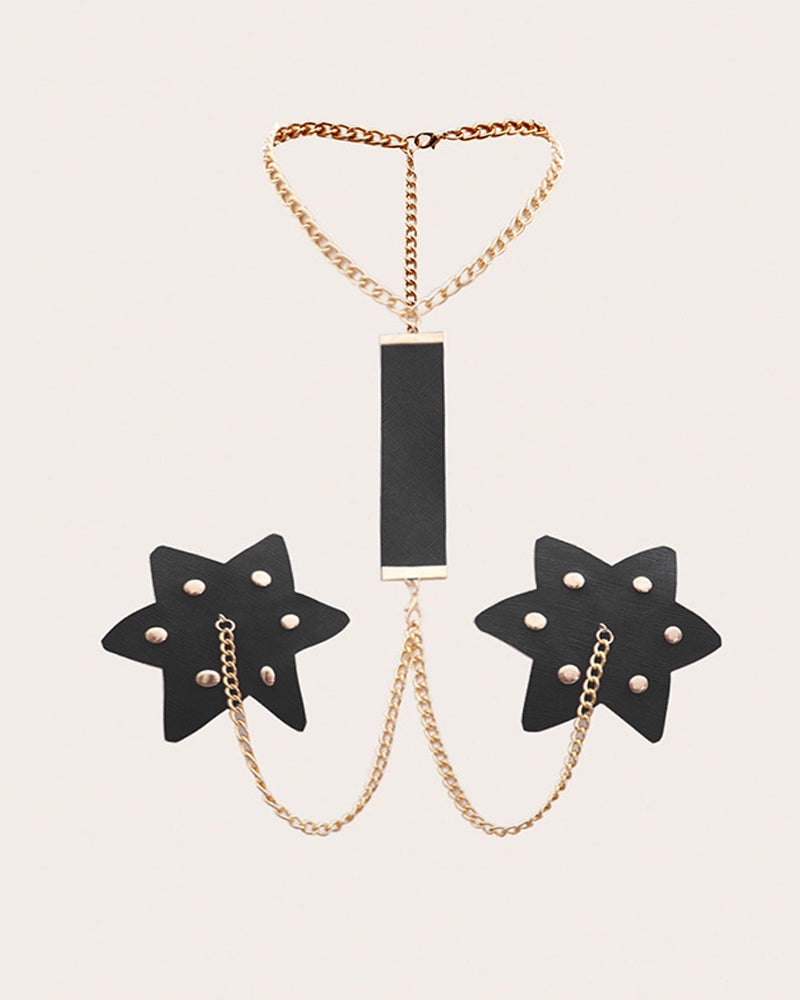 Chain Linked Nipple Cover With Choker
