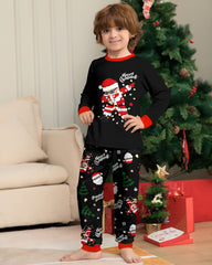 Santa Claus Colored Light Bulb Print Home Wear Parent-Child Pajama Set