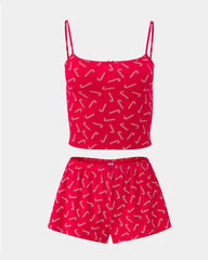 Christmas Comfortable Casual Stretch Vest Shorts Loungewear Set