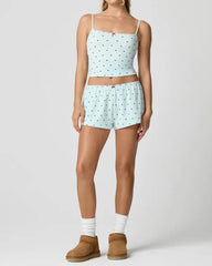 Christmas Comfortable Casual Stretch Vest Shorts Loungewear Set