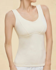 Silk Patch Fleece-Lined Fixed Cups Wire-Free Comfortable Warm Vest