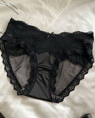 Sexy Colorblock Lace Mesh Sheer Panties