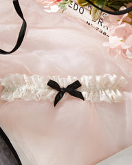 Sexy Maid-style Sheer Mesh Lace Patchwork Bodycon Lingerie Sleepwear Set