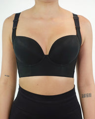 V-neck Wide Back Underwire Long Body Shaping Push-up Bra