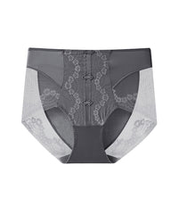 Plus Size Lace Sheer Mesh Seamless High-waisted Panties