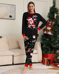 Santa Claus Colored Light Bulb Print Home Wear Parent-Child Pajama Set