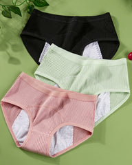 Women's Pure Cotton Menstrual Period Leak-proof Mid-high Waist Breathable Panties