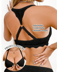 Women's Sexy Front-closure Lace-paneled Underwired Bra