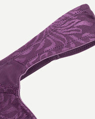 Deep V Floral Mesh Panel Full Coverage Wireless Shaping Bra