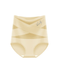 High Waist Tummy Control Breathable Mesh Cross Seamless Hip Lifting Briefs