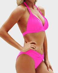 Vintage Halter Neck Bikini Swimsuit Set