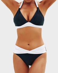 Vintage Halter Neck Bikini Swimsuit Set