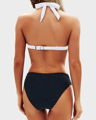 Vintage Halter Neck Bikini Swimsuit Set