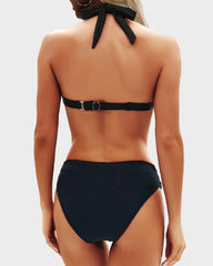 Vintage Halter Neck Bikini Swimsuit Set