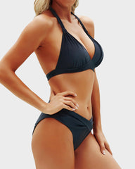 Vintage Halter Neck Bikini Swimsuit Set