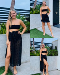 Side Tie Midi Sarong Long Sheer Cover Ups