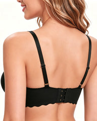 Women's Sexy Drawstring Push-Up Detachable Shoulder Straps Wire-Free Comfort Bra