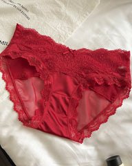 Sexy Colorblock Lace Mesh Sheer Panties